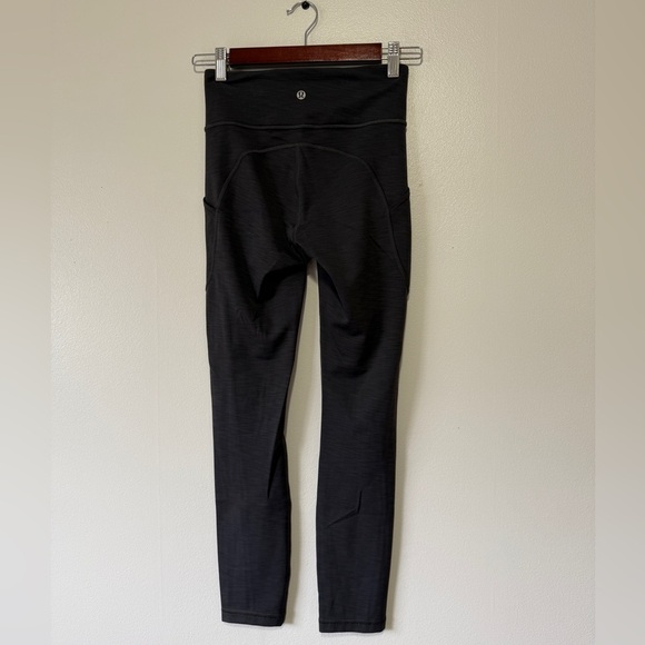 Lululemon Align High Rise Pocket Leggings Charcoal‎ Heathered Size 4 W5CQLS - Picture 2 of 6